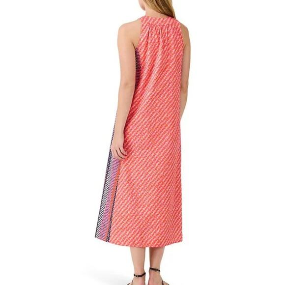 NEW Nic+Zoe Spotty Stripes Abstract Print V-Neck Sleeveless A-line Midi Dress - Picture 3 of 9